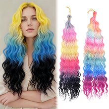 Load image into Gallery viewer, 24inch Hair Water Wave Twist Crochet Hair Synthetic Braid Hair Blonde Wave Braiding Hair Extension Long Curly Hair Crochet Hair Extensions Wig