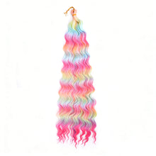 Load image into Gallery viewer, 24inch Hair Water Wave Twist Crochet Hair Synthetic Braid Hair Blonde Wave Braiding Hair Extension Long Curly Hair Crochet Hair Extensions Wig