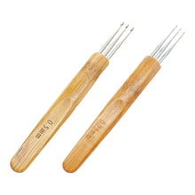 Load image into Gallery viewer, 0.5mm/0.7mm Dreadlock Crochet Hook Wood Crochet Needles Hair Dreadlocks Tool for Braid Craft Hair Crocheting Needles Set