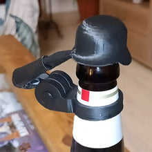 Load image into Gallery viewer, Festive Red Wine Bottle Cover Soldier Salute Beer Bottle Helmet Wine Decoration Reusable Wine Gift Access Holiday Bottle Decor