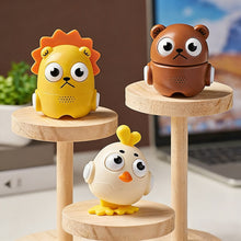Load image into Gallery viewer, Cute Press Toy Bunny Chick Teddy Bear Little Lion Sound Effect Keychain Cartoon Doll Set Up Desktop Decompression Doll