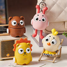 Load image into Gallery viewer, Cute Press Toy Bunny Chick Teddy Bear Little Lion Sound Effect Keychain Cartoon Doll Set Up Desktop Decompression Doll