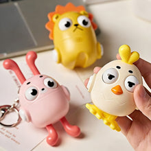 Load image into Gallery viewer, Cute Press Toy Bunny Chick Teddy Bear Little Lion Sound Effect Keychain Cartoon Doll Set Up Desktop Decompression Doll