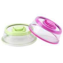 Load image into Gallery viewer, Vacuum Seal Plate Cover Reusable Lightweight Silicone Plastic Press Type Vacuum Airtight Food Lid for Food Fruits Snacks Preservation