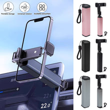 Load image into Gallery viewer, Portable Aluminum Alloy Phone Stand Foldable Rotatable & Telescopic Adjustable Clip Holder Compact Storage for Desk,Car, Outdoor Use,Travel