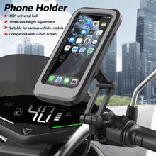 Load image into Gallery viewer, Motorcycle Waterproof All-Enclosed Touch Screen Phone Mount For Electric Bike & Bicycle GPS Navigation Shockproof Vibration Holder with Adjustable Grip
