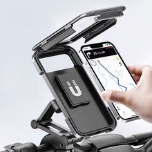 Load image into Gallery viewer, Motorcycle Waterproof All-Enclosed Touch Screen Phone Mount For Electric Bike & Bicycle GPS Navigation Shockproof Vibration Holder with Adjustable Grip