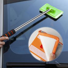 Load image into Gallery viewer, Telescopic Car Windshield Cleaning Brush with Microfiber Sleeve Aluminum Alloy Handle for Wiper & Defogging Extended Reach Tool
