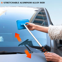 Load image into Gallery viewer, Telescopic Car Windshield Cleaning Brush with Microfiber Sleeve Aluminum Alloy Handle for Wiper & Defogging Extended Reach Tool