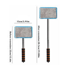 Load image into Gallery viewer, Telescopic Car Windshield Cleaning Brush with Microfiber Sleeve Aluminum Alloy Handle for Wiper & Defogging Extended Reach Tool