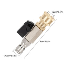 Load image into Gallery viewer, Stainless Steel High Pressure Washer Ball Valve 3/8" Male & Female On/Off Water Flow Control with 1/4" Quick Connector For Water Hose & Air Line