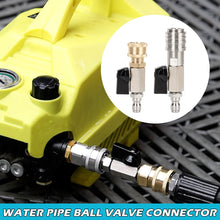 Load image into Gallery viewer, Stainless Steel High Pressure Washer Ball Valve 3/8" Male & Female On/Off Water Flow Control with 1/4" Quick Connector For Water Hose & Air Line