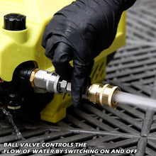 Load image into Gallery viewer, Stainless Steel High Pressure Washer Ball Valve 3/8" Male & Female On/Off Water Flow Control with 1/4" Quick Connector For Water Hose & Air Line