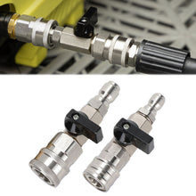 Load image into Gallery viewer, Stainless Steel High Pressure Washer Ball Valve 3/8" Male & Female On/Off Water Flow Control with 1/4" Quick Connector For Water Hose & Air Line