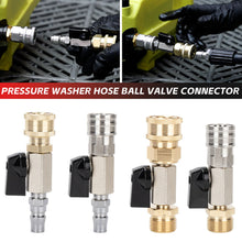 Load image into Gallery viewer, Stainless Steel High Pressure Washer Ball Valve 3/8" Male & Female On/Off Water Flow Control with 1/4" Quick Connector For Water Hose & Air Line