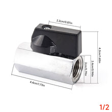 Load image into Gallery viewer, Miniature Brass Ball Valve with Internal/External Threads Chrome Plated Polished for Water Purifiers & Pneumatic Systems Flow Control Valve for Water Venting