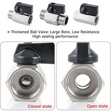 Load image into Gallery viewer, Miniature Brass Ball Valve with Internal/External Threads Chrome Plated Polished for Water Purifiers & Pneumatic Systems Flow Control Valve for Water Venting