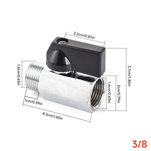 Load image into Gallery viewer, Miniature Brass Ball Valve with Internal/External Threads Chrome Plated Polished for Water Purifiers & Pneumatic Systems Flow Control Valve for Water Venting
