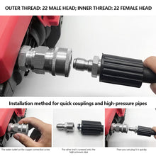 Load image into Gallery viewer, Stainless M22 1/4" Quick Connector & Plug With Male Female Fitting Thread High Pressure Washer Accessories