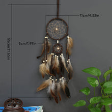 Load image into Gallery viewer, 1Pc Indian Dream Catcher with Brown Feathers Wall Hanging Dream Catcher Bedroom Accessories Wind Chime Dream Catcher
