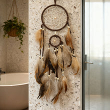 Load image into Gallery viewer, 1Pc Indian Dream Catcher with Brown Feathers Wall Hanging Dream Catcher Bedroom Accessories Wind Chime Dream Catcher