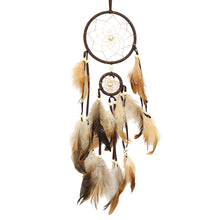 Load image into Gallery viewer, 1Pc Indian Dream Catcher with Brown Feathers Wall Hanging Dream Catcher Bedroom Accessories Wind Chime Dream Catcher