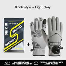 Load image into Gallery viewer, 1Pair Knob-style Windproof Cold-proof Cycling Gloves Anti-slip Touchscreen Fleece-lined Gloves Autumn Winter Outdoor Sports Thermal Equipment