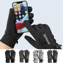 Load image into Gallery viewer, 1Pair Knob-style Windproof Cold-proof Cycling Gloves Anti-slip Touchscreen Fleece-lined Gloves Autumn Winter Outdoor Sports Thermal Equipment