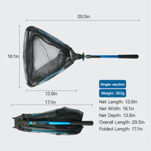 Load image into Gallery viewer, Foldable Lure Landing Net Length Adjustable Quick Release Triangle Aluminum Alloy Fish Scoop Net Fishing Supplies