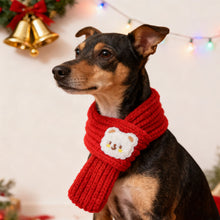 Load image into Gallery viewer, Pet Christmas Scarf Cat Dog New Year Red Bear Warm Scarf Pet Winter Knitted Scarf Cat Collar Puppy Accessories Bow Ties for Dogs