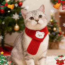 Load image into Gallery viewer, Pet Christmas Scarf Cat Dog New Year Red Bear Warm Scarf Pet Winter Knitted Scarf Cat Collar Puppy Accessories Bow Ties for Dogs