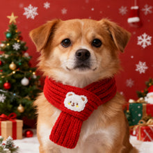 Load image into Gallery viewer, Pet Christmas Scarf Cat Dog New Year Red Bear Warm Scarf Pet Winter Knitted Scarf Cat Collar Puppy Accessories Bow Ties for Dogs