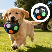 Load image into Gallery viewer, Pet Football Toy Tough Interactive Squeaky Ball Toy for Dogs Durable Chew Toy for Aggressive Chewers Pet Training & Fetch Play