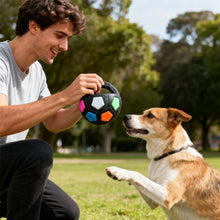 Load image into Gallery viewer, Pet Football Toy Tough Interactive Squeaky Ball Toy for Dogs Durable Chew Toy for Aggressive Chewers Pet Training & Fetch Play