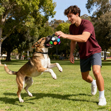 Load image into Gallery viewer, Pet Football Toy Tough Interactive Squeaky Ball Toy for Dogs Durable Chew Toy for Aggressive Chewers Pet Training & Fetch Play