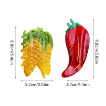 Load image into Gallery viewer, Food Hair Claw Corn and Chili Peppers Vegetables Eco-Friendly Hair Claw Clips Hair Accessories for Women Girls
