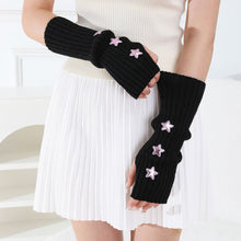 Load image into Gallery viewer, Women Knitted Fingerless Arm Sleeves Gothic Style Striped Winter Long Arm Warmers Girls Y2K Fashion Wrist Gloves