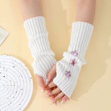 Load image into Gallery viewer, Women Knitted Fingerless Arm Sleeves Gothic Style Striped Winter Long Arm Warmers Girls Y2K Fashion Wrist Gloves