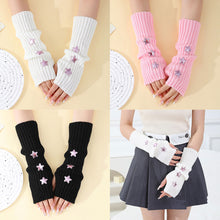 Load image into Gallery viewer, Women Knitted Fingerless Arm Sleeves Gothic Style Striped Winter Long Arm Warmers Girls Y2K Fashion Wrist Gloves