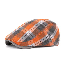Load image into Gallery viewer, Unisex Colorful Plaid Beret British Retro Newsboy Hat Thin Design Duck Tongue Visor Forward Hat Sun Hat for Spring Summer Autumn Artistic Dad Hat Gift
