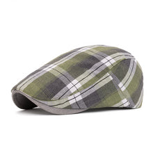 Load image into Gallery viewer, Unisex Colorful Plaid Beret British Retro Newsboy Hat Thin Design Duck Tongue Visor Forward Hat Sun Hat for Spring Summer Autumn Artistic Dad Hat Gift