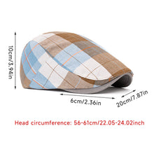 Load image into Gallery viewer, Unisex Colorful Plaid Beret British Retro Newsboy Hat Thin Design Duck Tongue Visor Forward Hat Sun Hat for Spring Summer Autumn Artistic Dad Hat Gift