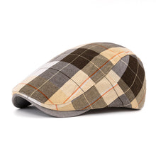 Load image into Gallery viewer, Unisex Colorful Plaid Beret British Retro Newsboy Hat Thin Design Duck Tongue Visor Forward Hat Sun Hat for Spring Summer Autumn Artistic Dad Hat Gift