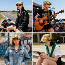 Load image into Gallery viewer, Unisex Colorful Plaid Beret British Retro Newsboy Hat Thin Design Duck Tongue Visor Forward Hat Sun Hat for Spring Summer Autumn Artistic Dad Hat Gift