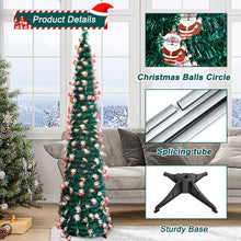 Load image into Gallery viewer, Retractable Christmas Tree Green Leaves 1.5m Folding Christmas Tree Spiral Tree Christmas Decoration Ornament