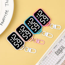 Load image into Gallery viewer, Square LED Keychain Pendant Mini Watch Cartoon Digital Wall Watch Electronic Watch Student Kid Present