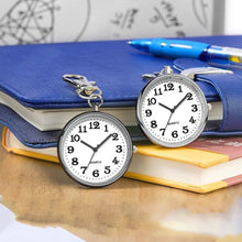 Load image into Gallery viewer, Nurse Student Tiny Quartz Pocket Watch With Keyring Large Dial Digital Pocket Watch Pendant Kid Gift