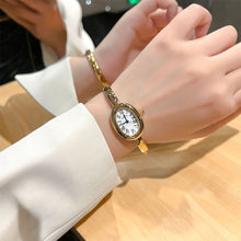 Load image into Gallery viewer, Bathtub Bracelet Watch Roman Numerals Oval Quartz Watch Retro Women's Watches Gold Watch Small Dial Light Luxury Watch