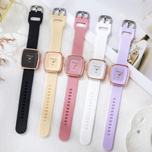 Load image into Gallery viewer, Fashion Square Women’s Quartz Watch Elegant Silicone Band Wristwatch Reloj Mujer Gift