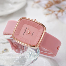 Load image into Gallery viewer, Fashion Square Women’s Quartz Watch Elegant Silicone Band Wristwatch Reloj Mujer Gift